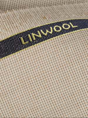 Plain Beige Linwool Fabric