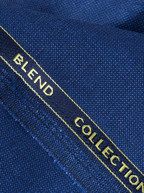 Plain Royal Blue Linwool Fabric